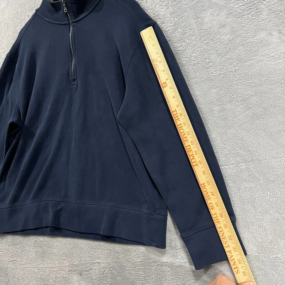 Banana Republic Sweater Mens XL 1/4 Zip Heavyweight Preppy Navy‎ Blue Academia